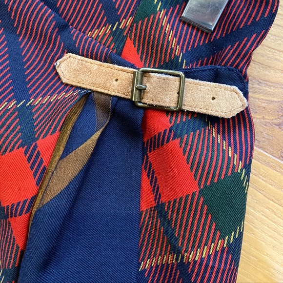 VTG 1980 RALPH LAUREN USA ‘Royal Stag’ Deer Wool Red Tartan Plaid Wrap Skirt | 8 - Picture 3 of 6